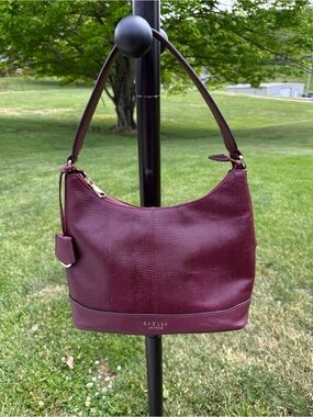 Radley London Spring Vale Burgundy Shoulder Bag-lizard textured